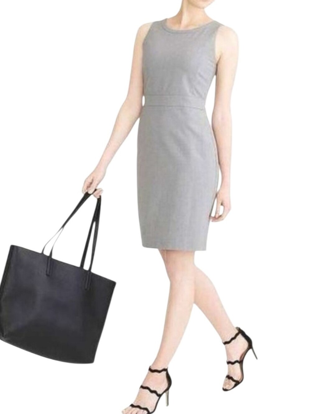 J. Crew Gray Sleeveless Wool Sheath Dress Size 4‎